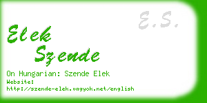 elek szende business card